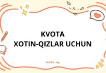 KVOTA XOTIN-QIZLAR UCHUN