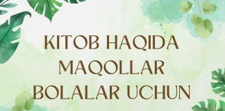Kitob haqida maqollar bolalar uchun