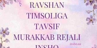 Ravshan timsoliga tavsif murakkab rejali insho