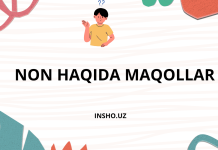 Non haqida maqollar to'plami.