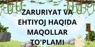ZARURIYAT VA EHTIYOJ HAQIDA MAQOLLAR TO'PLAMI