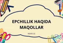 EPCHILLIK HAQIDA MAQOLLAR
