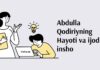 Abdulla Qodiriyning Hayoti va ijodi
